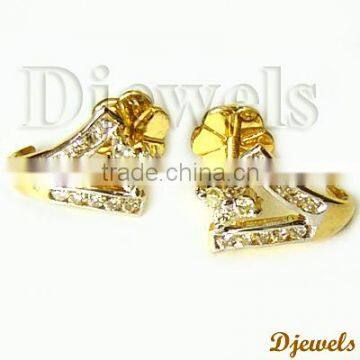 Diamond Gold Earrings, Diamond Jewelry, Bridal Diamond Earrings