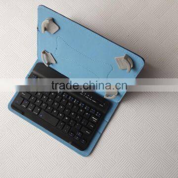 Blue universal wireless buletooth keyboard for Android,IOS,windows tablets,bluetooth leather case keyboard