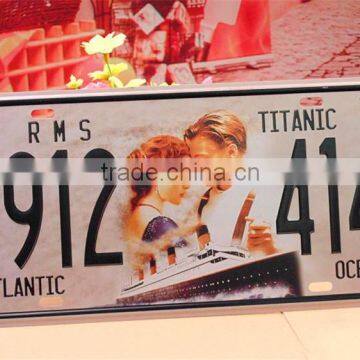 custom Tin sign car license plate frame creative metal sign cover with number Aluminum license plate sheet