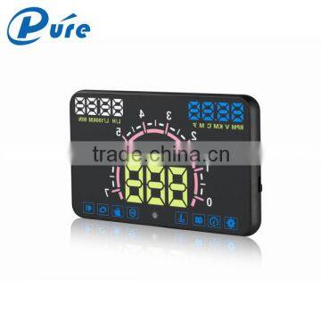 LED Car HUD Head Up Display Car Speed Alarm 5.8 HD Inch Screen for Car with OBD2 and EUOBD