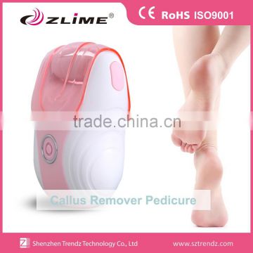 Rechargeable foot file callus remover with crystal diamond roll with nail polisher