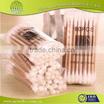 natural color disinfect plastic cotton buds tip with custom printed