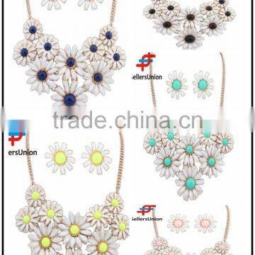 No.1 Yiwu Exporting Commission Agent Wanted Delicate Flower Choker Necklace Statement Necklace 2016 Necklace Set