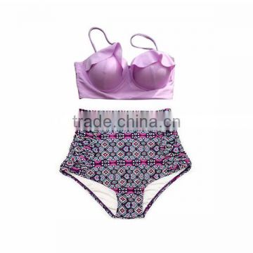 Bikini swimwear 2016 OEM Custom Bikini High waist bikini