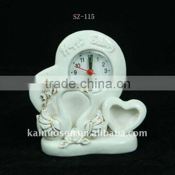 handmade ceramic desktop clock for home decor
