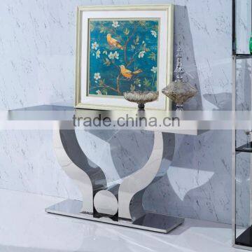 304 Shiny Stainless Steel Dining Room Table With Fabric Dining Chair photo-3