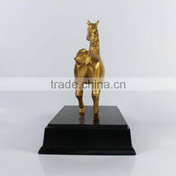 Resin Gold Plate Horse Modern Sculpture photo-6