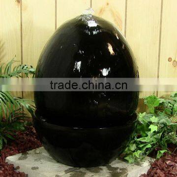 Black Sphere Fiberglass Indoor Egg Fountain