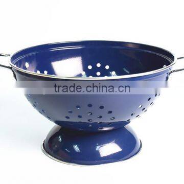Round Shape Blue Stainless Steel Fruit Basket Fruit Bowl photo-2