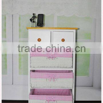 Home furniture wooden cabinet with baskets drawers