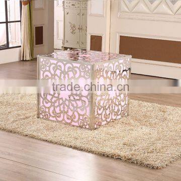 Stainless Steel Frame Square Table With LED Light for Wedding Party photo-3
