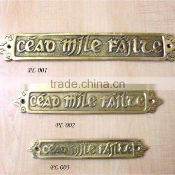 Cead Mile Failte Brass Door Plaques