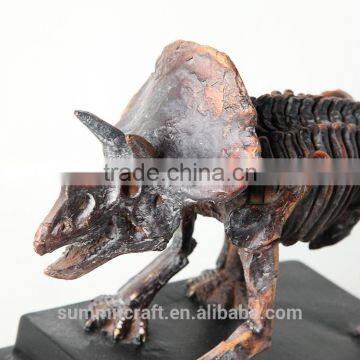 Decorative Resin Fake Triceratops Dinosaur Fossils Figurine photo-4