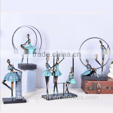 Home decoration items resin bronze ballerina sculpture