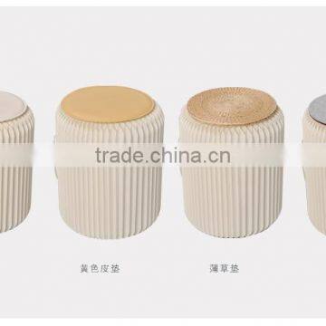 Creative Paper Furniture,Portable Small Stool,Pure Manual Round Stool Folding Stool (cream-colored) photo-3