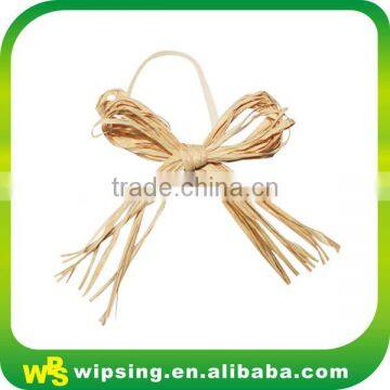 Natural Color Raffia Bow With Elastic Loop for Box Packaging photo-3