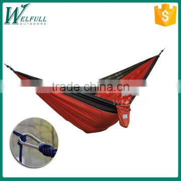 Cheap Double Nylon Garden Hanging Folding covered hammock