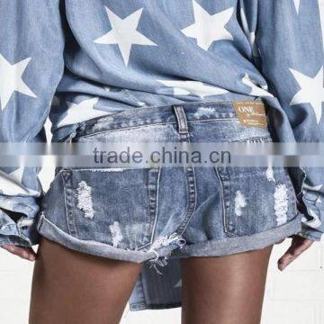 2017 New Fashion Short Ripped Jeans Torn Denim Shorts for Women photo-4