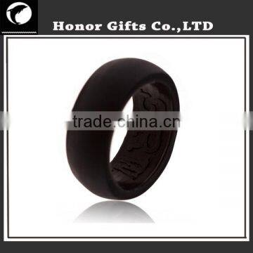 Food Grade Eco-friendly Wedding Men's Black Silicone Rings photo-5