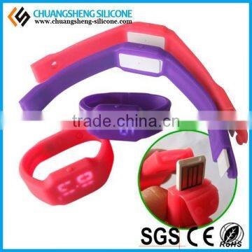 Luxury western LED digital silicone watch bracelet