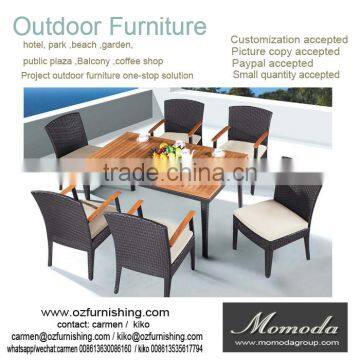 9035Polywood Garden Dining Sets Plastic Wood Outdoor Table and Stacking Chairs