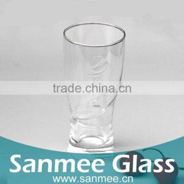 Famous Cola Brand Customized Embossed Logo Drinking Glasses