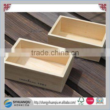 FSC wood 100% Natural Handmade high quality Pine wooden apple box without lid