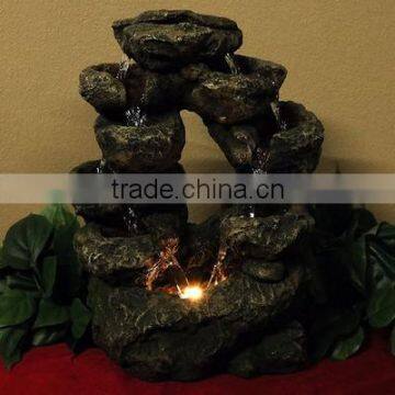 Multi-Level Split Rock Falls Tabletop Water Fountain With LED Light photo-2