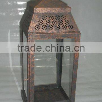 Colored Lantern Antique Finish Pillar Candle