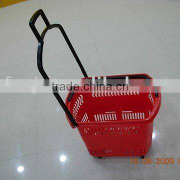 folding supermarket shopping rolling basket