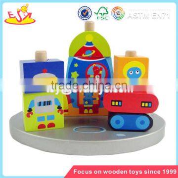 Wholesale new product wooden robot stacking blocks toy interesting wooden robot stacking blocks W13D050