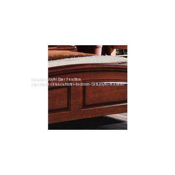 Imported Malaysian Rubberwood Bedroom Furniture Set Walnut Painting Bed With Pine Bedboard photo-2