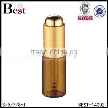 Best Selling 3ml 5ml 7ml 8ml Cosmetic Essential Oil Bottle Perfume Glass Amber Golden Aluminum Pump Glass Perfume Bottle China photo-3