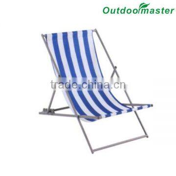 Patio Blue Stripe Beach Steel Folding Sling Chair