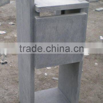 blue limestone mailbox