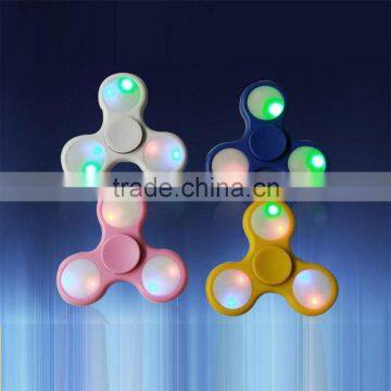 2017 Shine LED Hand Spinner Tri Fidget Finger Spinner EDC Spin Stress Focus Desk Toy photo-4