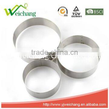 WCL152 Stainless Steel Round Mousses Rings Cutter Cake Moulds Set of 3 photo-2