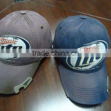 bottle opener baseball caps with embroidery /baseball cap with opener