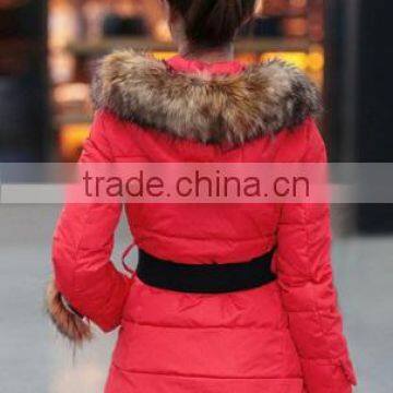 BHN9820 Stocklot garments Long down Black Jacket fur collar New Fashion Dress