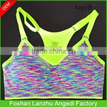 2016 Hot Sexy Woman Sport Top Fitness Running Gym Jogging Racerback Bra With Padded Underwear & Tennis Vest Crop Top photo-4
