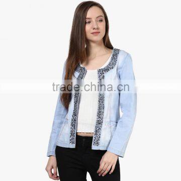 best selling denim jacket women's coat custom design