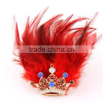 Women's Party Brooches Alloy Korean Feather Brooch Retro Small Crown Feathers Brooch Korean Clothing photo-5