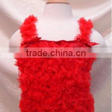 Plain Kids White Tank Petti Tops With Flower photo-5