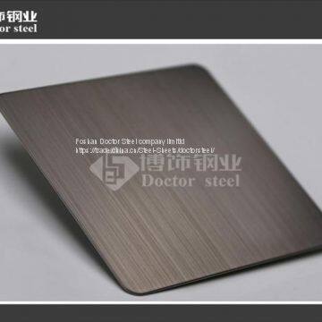 Manufacturer Wholesale 304 Black Titanium Hairline Stainless Steel Sheet photo-2