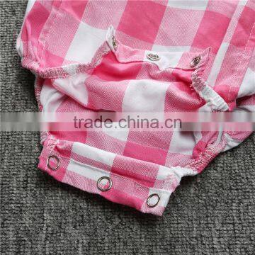 Pink and Black Check Baby Girl Designer Rompers With Headband photo-5