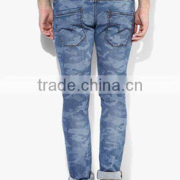 Man Blue Washed Mid Rise Skinny Fit Denim Jeans Mens Blank Denim Jeans photo-2