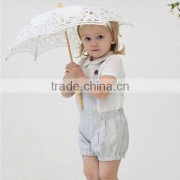 High Quality 100% Linen Baby Girl Clothes Vintage Romper Little Girl Overalls Custom