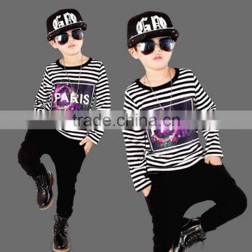 Custom Wholesale Handsome 95% Cotton 5% Polyester Kids Winter and Printing Boys Dance Costume Hoodies and Harem Pants Sets photo-3