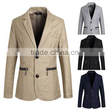 1pc Hot Sale With Zipper Pattern Turn Down Callor Long Sleeve Cotton and Polyester Bussiness Blazer photo-6
