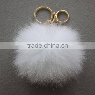 Myfur Newest Design Cute Eyes Monster Fox Fur Pom Pom Keychain Pendant photo-3